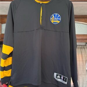 Adidas Black and Yellow Button-Up Shirt